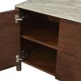 Willow TV Unit - 2 Door - 2 Drawer - Tobacco Walnut and Beige - Wood and Marble Effect