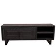 Dalston Carved TV Unit - 2 Door - 160cm - Medium - Black - Teak Wood