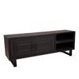 Dalston Carved TV Unit - 2 Door - 160cm - Medium - Black - Teak Wood