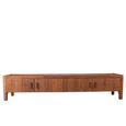 Lisboa Low TV Unit - 4 Door - 240cm - Extra Large - Rustic - Natural - Teak Wood