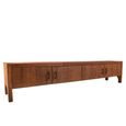 Lisboa Low TV Unit - 4 Door - 240cm - Extra Large - Rustic - Natural - Teak Wood
