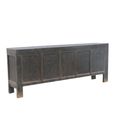 TV Unit - 5 Door - 224cm - Large - Black - Distressed Wood