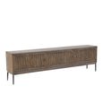 Tacca Carved TV Unit - 3 Door - 180cm - Medium - Brown - Distressed Wood and Metal