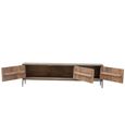 Tacca Carved TV Unit - 3 Door - 180cm - Medium - Brown - Distressed Wood and Metal
