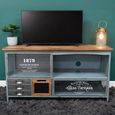 Industrial TV Cabinet - 1 Door - 106cm - Compact - Wood and Metal