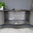 Industrial Curved Ribbed TV Cabinet - 4 Door - 150cm - Medium - Grey - Metal