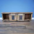 Jupiter Industrial Low TV Cabinet - 2 Sliding Door - 160cm - Medium - Mango Wood