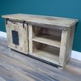 Jupiter Industrial TV Cabinet - 1 Sliding Door - 110cm - Compact - Mango Wood
