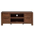 New Monterey Straight TV Unit - 4 Drawer - 135cm - Walnut - Acacia Wood