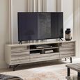 Jupiter TV Unit - 2 Door 1 Drawer - Large - Eco Stone and High Gloss Pearl Line