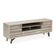 Jupiter TV Unit - 2 Door 1 Drawer - Large - Eco Stone and High Gloss Pearl Line
