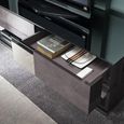 Heritage TV Unit - 2 Drawer - Large - Glass Top - Dark Velvet Birch High Gloss