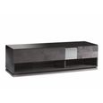 Heritage TV Unit - 2 Drawer - Large - Glass Top - Dark Velvet Birch High Gloss
