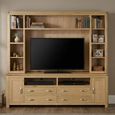 Treviso Oak TV Unit with Bookcase - 2 Door - 220cm - Large
