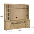 Treviso Oak TV Unit with Bookcase - 2 Door - 220cm - Large