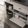 Claire TV Unit - 3 Door 1 Drawer - Large - Pearl Line Eco Veneer High Gloss and Black
