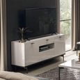 Claire TV Unit - 3 Door 1 Drawer - Large - Pearl Line Eco Veneer High Gloss and Black