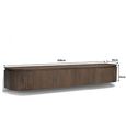 Elvano Curved Floating TV Unit - 4 Door - 220cm - Large - Wall Mounted - Malta - Mango Wood
