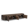 Elvano Curved Floating TV Unit - 4 Door - 220cm - Large - Wall Mounted - Malta - Mango Wood