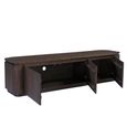Rivano Oak Curved Floating TV Unit - 3 Door - 180cm - Medium - Wall Mounted - Basalt