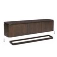 Rivano Oak Curved Floating TV Unit - 3 Door - 180cm - Medium - Wall Mounted - Basalt