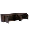Rivano Oak Curved Floating TV Unit - 4 Door - 210cm - Large - Wall Mounted - Basalt