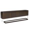 Rivano Oak Curved Floating TV Unit - 4 Door - 210cm - Large - Wall Mounted - Basalt