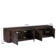 Rivano Oak Curved Floating TV Unit - 4 Door - 210cm - Large - Wall Mounted - Basalt