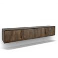 Cortez Floating TV Unit - 4 Door - 180cm - Medium - Wall Mounted - Malta - Mango Wood