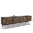 Cortez Floating TV Unit - 4 Door - 180cm - Medium - Wall Mounted - Malta - Mango Wood