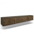Cortez Floating TV Unit - 4 Door - 220cm - Large - Wall Mounted - Malta - Mango Wood
