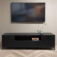 Kala TV Unit - 2 Door - 1 Drawer - 180cm - Medium - Black - Mango Wood