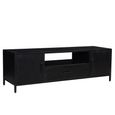 Kala TV Unit - 2 Door - 1 Drawer - 180cm - Medium - Black - Mango Wood