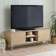 Herringford Oak TV Unit - 2 Door - 140cm - Chevron - Medium