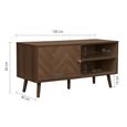 Herringford TV Unit - 1 Door - 100cm - Chevron - Compact - Walnut