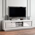 Dama Italian White TV Unit - Extra Large - Chrome Trim