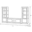 Dama Italian White TV Wall Unit - Chrome Trim
