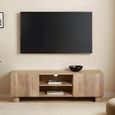 Austin TV Cabinet - 2 Door - 145cm - Medium - Fluted - Natural - Mango Wood