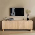Austin TV Cabinet - 4 Door - 170cm - Large - Fluted - Natural - Mango Wood