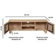 Austin TV Cabinet - 2 Door - 145cm - Medium - Fluted - Natural - Mango Wood