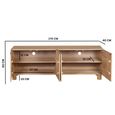 Austin TV Cabinet - 4 Door - 170cm - Large - Fluted - Natural - Mango Wood