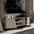 Fidia Italian Fluted TV Unit - 2 Door - Large - Emperador Taupe - Marquinia Marble Effect