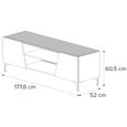 Fidia Italian Fluted TV Unit - 2 Door - Large - Emperador Taupe - Marquinia Marble Effect