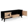 Boho TV Cabinet - 2 Door - 1 Drawer - 150cm - Medium - Geometric Design - Natural and Black - Mango Wood