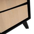 Boho TV Cabinet - 4 Door - 170cm - Large - Geometric Design - Natural and Black - Mango Wood