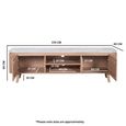 Ashford Curved TV Cabinet - 2 Door - 170cm - Large - Fluted - Pale Taupe - Marble Top and Mango Wood