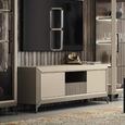 Prestige Italian TV Unit - 2 Door 1 Drawer - Urban Velvet and Rich Tobacco