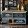 Industrial Wood and Metal 106cm 1 Door Compact TV Cabinet thumbnail
