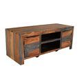 Cube Goa Petite TV Unit - 2 Door - 112cm - Compact - Rustic Sheesham