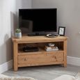 Melbourne Country Oak Corner TV Unit - 1 Drawer - 102cm - Compact - Rustic